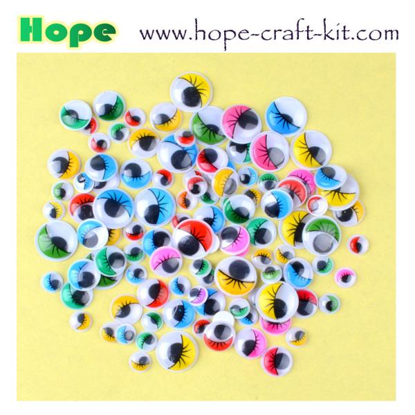 Quality Multi-colored assorted colors plastic adhesive back sticky back googly eyes wiggly eyes for hobbies and kids DIY craft wholesale