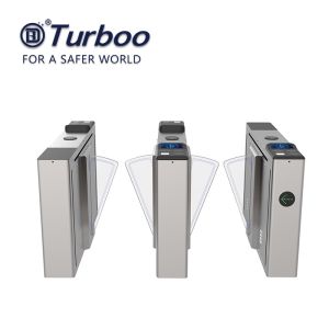 Half Height Flap Barrier Turnstile 100-240V Security IC ID QR RFID Card Reader