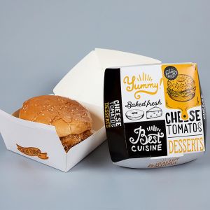 Customized eco-friendly biodegradable french fries burger fast food packaging