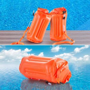 28L Triathlon Swimming Buoy 190T Nylon Inflatable Float With Dry Bag