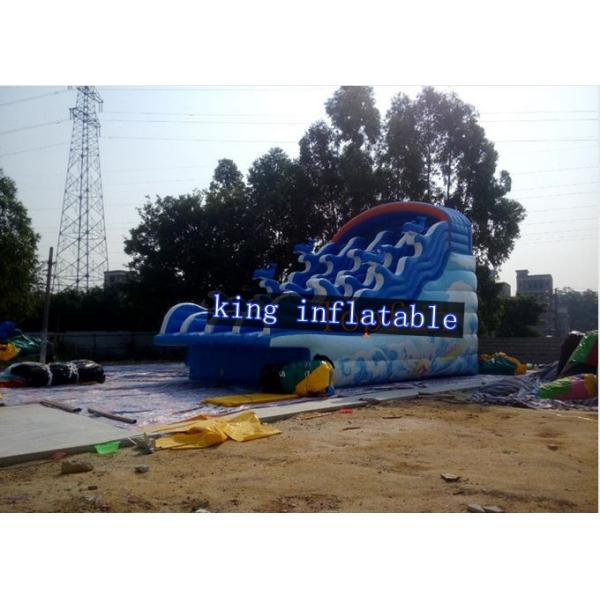 Fantasy Splendid Ocean Water Park / Outdoor Inflatable Water Slides With Cartoon Printing