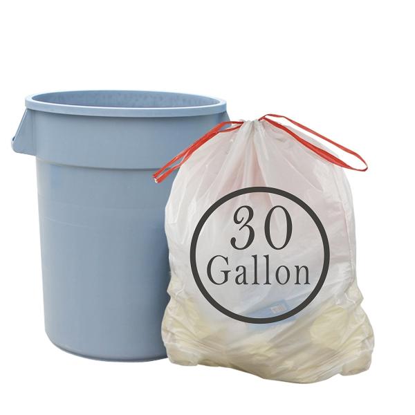 Promotional Plastic Drawstring Garbage Bags Customized Thickness Gravure