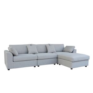 Cheap Foam Padded Fabric Couch With Chaise Sectional Upholstered Sofa Four Pieces for sale
