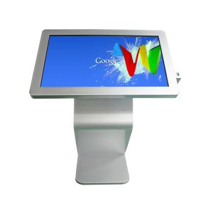 43 Inch Interactive Multimedia Free Standing Kiosk Tempered Glass Material