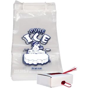 Wicketed Ice-Bag With Handle Recyclable, Compostable, Biodegradable Ice Bagging,