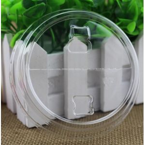 100 Pack Snap On Leakproof Stackable Round Plastic Cup Lids