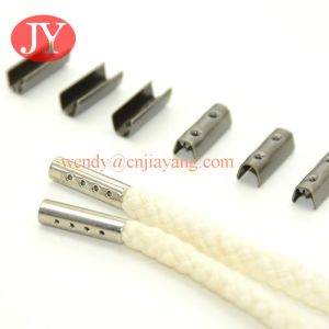 jiayang metal logo aglet engraved logo laser logo shoelace cord end tips