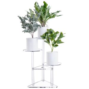 Easy Assemble Lucite Acrylic Plant Stand , Acrylic Flower Display Stand Shelf