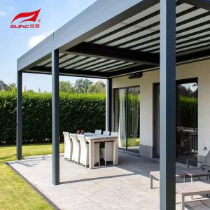 Outdoor Aluminium Alloy 6063 Louvered Pergola With IP67 Testing And Drainage