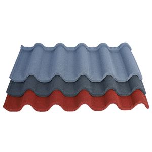 Groove /Golan Tile Frosts Green Color Stone Coated Tile 0.45 AZ70 Stone Coated Metal Tile 50 years Warranty Wave Tiles