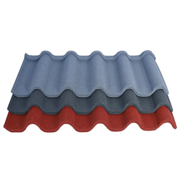 Quality Groove /Golan Tile Frosts Green Color Stone Coated Tile 0.45 AZ70 Stone Coated Metal Tile 50 years Warranty Wave Tiles wholesale