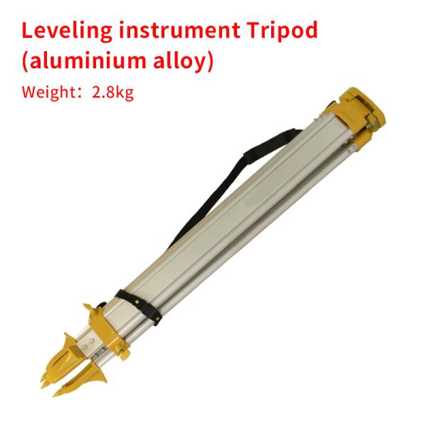 Aluminium alloy solid wood tripod with spirit level, engineering surveying instrument, impact-resistant telescopic support