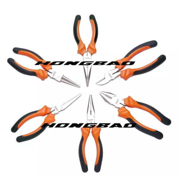 Drop Forged Ergonomics Grip 5.5,6,7.5,8"American Type Side Cutter Diagonal Cutting Combination Long Bent Round Pliers