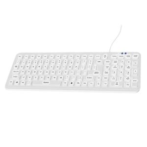 Cheap Korean Clean FLAT Medical Keyboard with white backlit supporting hospital-grade cleaners for sale