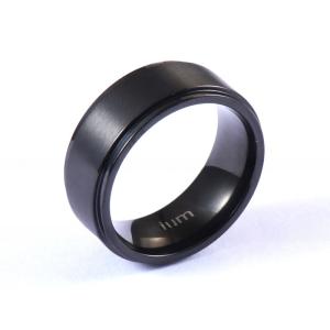China Men'S Black Titanium Wedding Bands 8mm Brushed Finished With Stepped Edges on sale
