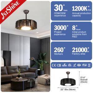 22 Inch Gold 220 V 15W Bldc Energy Saving Bladeless Led Lighting Ceiling Fan for