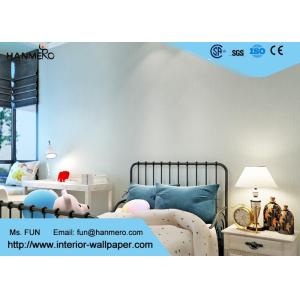 Cheap Removable PVC Blue Color Modern Embossed Wallpaper For Bedding Room for sale