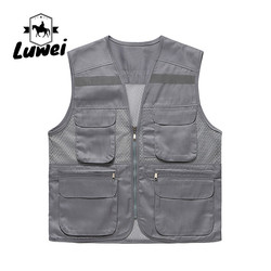 High Quality Utility Mesh Vest Outerwear Men's Work-wear Sleeveless Multi Pocket