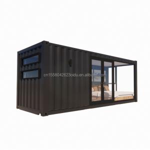 Cheap 50/75/100mm Wave Sandwich Panel Wood Bathrooms and Aluminum Alloy Windows Steel Wooden Structure Flat Pack Container House for Garden Hotels for sale