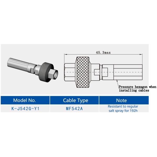 2.92mmK Male Stainless Steel RF Connector for MF542A Cable Regular Salt Spray