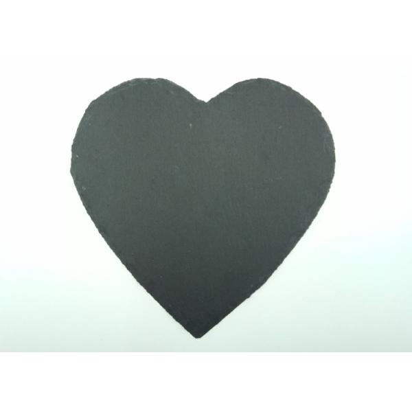 Quality Natural Stone Placemats , Black Slate Plates Heart Shape With Pads wholesale