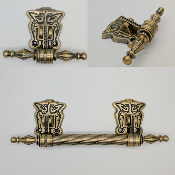 Brass Plating Metal Coffin Handles Zinc Alloy Material High Durability ZH005T