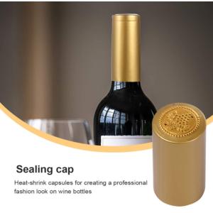 Custom Size Wine Bottle Top Film Gold Shrink Pack With PVC Heat Shrink Capsule