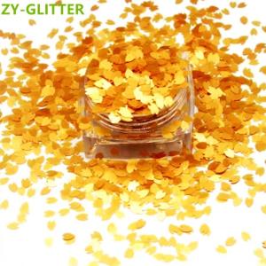 China Die Cutting Printing Matte Shaped Glitter Poly Flower Petals Glitter Shape Perfect for Wedding Table Decorations on sale
