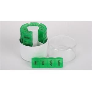 28 compartment column shape plastic pill storage box with pill crush box,