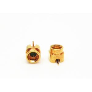 SMPM RF Coaxial Connector Male Solder Right Angle 50Ω Impedance with Glass