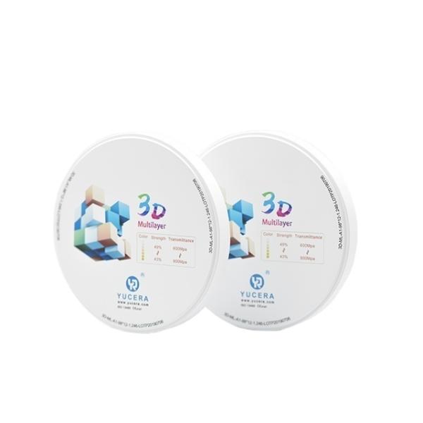 Quality Zirconia Block 98 mm 3D Multilayer Yucera Dental Laboratory  Zirconio Multilayer Dentale Zirconia Block CAD CAM wholesale