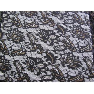 China Eco Friendly Lace Metallic Nylon Fabric For Apparel Black CY-LW0219 on sale