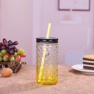Custom made "Big Wavelet dot" Shape glass juice jar mason jar with llid and
