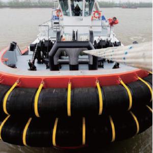 Marine Cylindrical Rubber Tug Boat Fenders Bumpers With ABS Cert