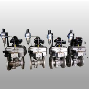 Steel Pneumatic Operated Ball Valve With 90 Degree Actuator Double Action Spring