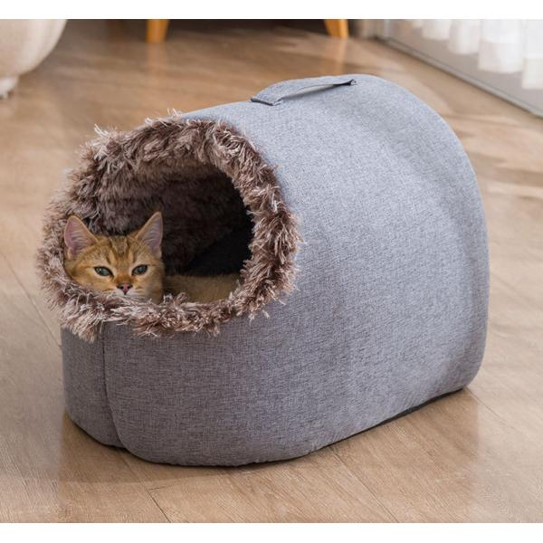 Cat Small Amazon Cat Bed Cave Pets Igloo Bed Hideout Cave Cushion Washable