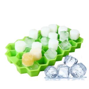Hexagon Shape Silicone 37pcs Ice Cube Mold With Lid