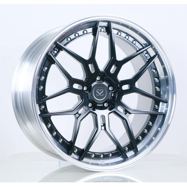 Gloss Black Center Polished Barrel 21x9.5 21x11 Forged Car Wheels Staggered For