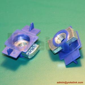 Zinc plated steel struct nut with plastic wing for channel fitting