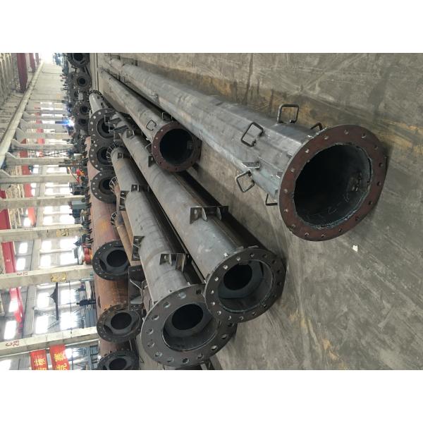 Q460 ISO 460MPa Steel Electrical Power Line Pole With Cross Arm Galvanization