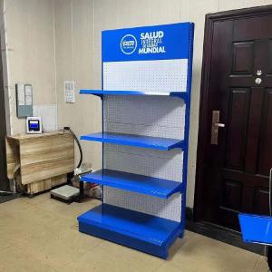 Xingye Factory Custom Size Color grocery food slatwall shelves pharmacy store