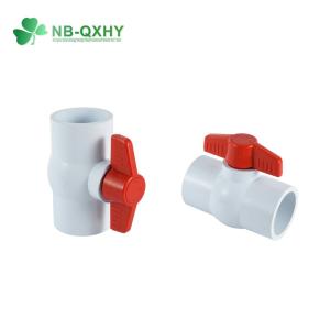 OEM Laser Marking Red Handle PVC Plastic Ball Valve with Water Media in