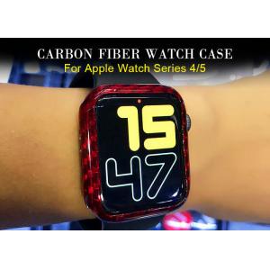 China Lightweight Red Glossy Carbon Fiber Apple Watch Case 44mm on sale