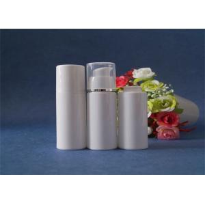 Customized Airless Cosmetic Containers , White Airless Lotion Pump Bottles