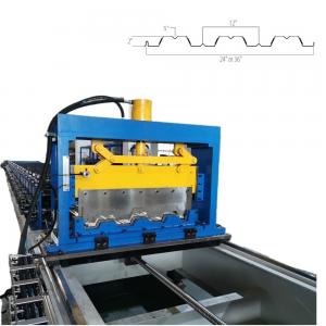 China Composite Deck Floor Roll Forming Machine Gauge 16 - Gauge 22 2 Inches With Embossments Ribs on sale