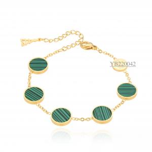 China independent designer brand round green shell bracelet Stainless steel hand chain on sale