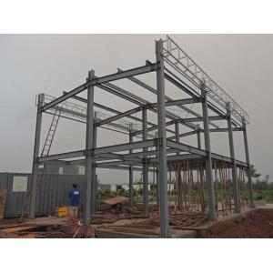 Durable Garage Steel Frame For High Building With Grey Paint / Floor Decking