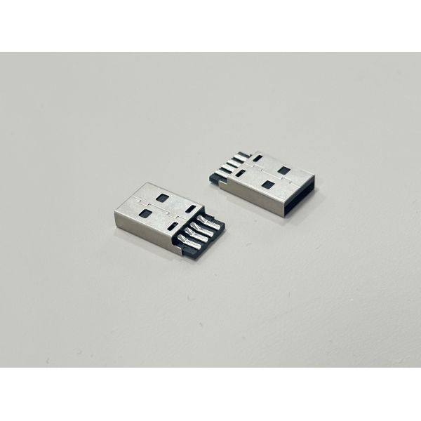 High-Durability USB 2.0 AM Connector – Integrated Solder-Type Black Housing Gold-Flash Plated Interconnect