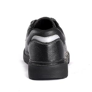 Basic Black Leather Upper Puncture Slip Resistance Breathable Steel Toe Shoes