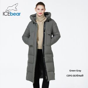 Cheap Urban Winter Elegance | Premium Gray Long Down Cotton Coat: Dual-Style Design for Sophisticated Warmth for sale